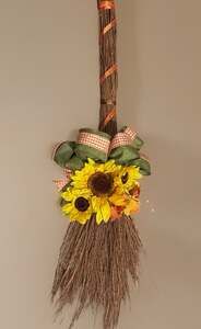 Autumn Floral Decorative Broom